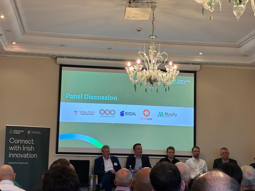Jack Maguire as a panelist discussing Semiconductor Fab construction at Enterprise Ireland's Business Breakfast meeting in Dresden, Germany